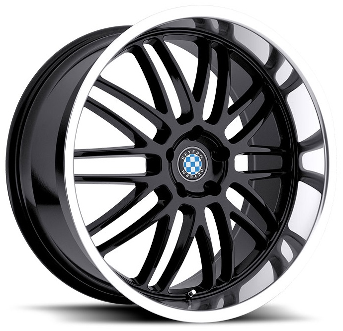 Beyern Mesh 8.5Jx18 5x120 ET30 DIA72 Gloss Black Mirror Cut Lip