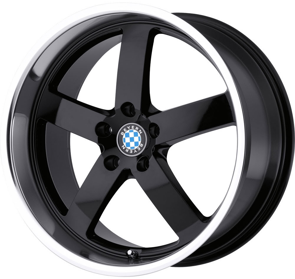 Beyern Rapp 9.5Jx19 5x120 ET45 DIA72 Gloss Black Mirror Cut Lip