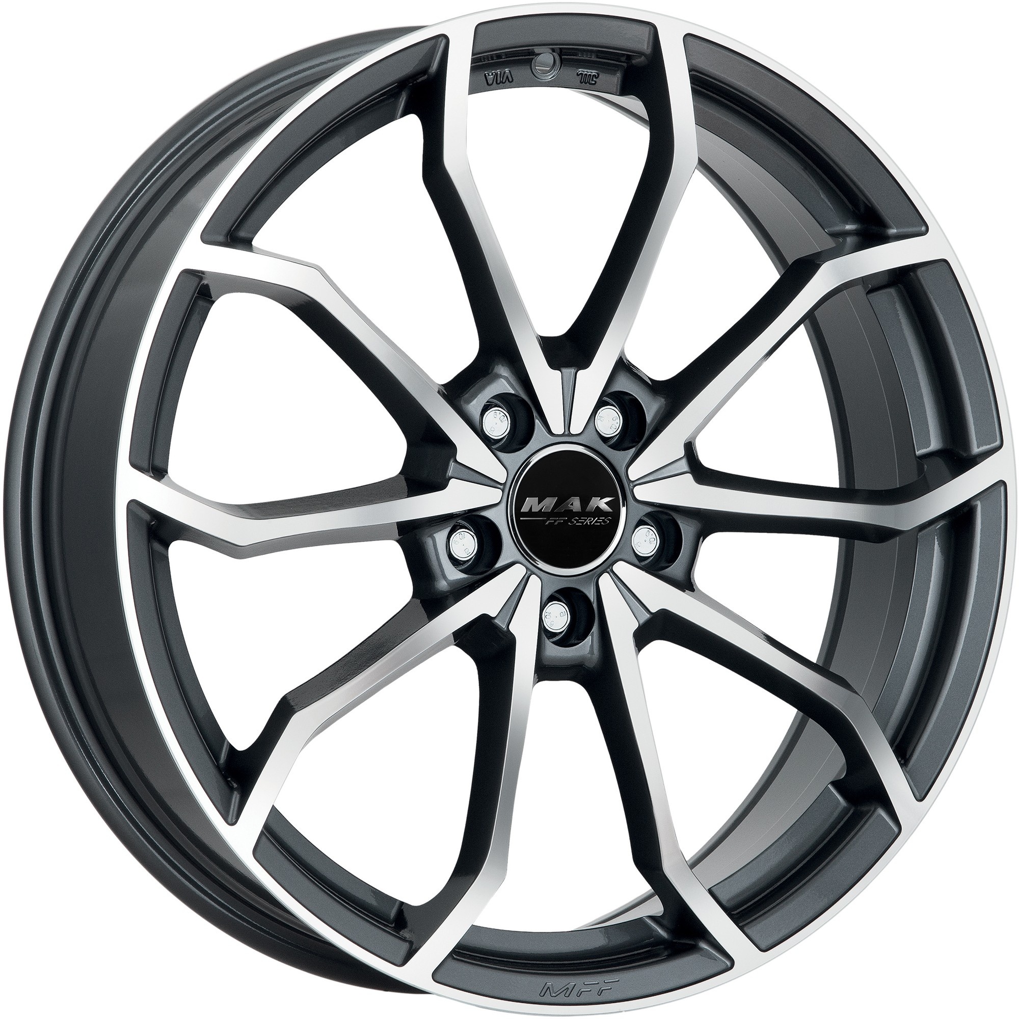 Mak Lowe-FF 7.5Jx17 5x100 ET35 DIA57.1 Gunmetal Mirror Face