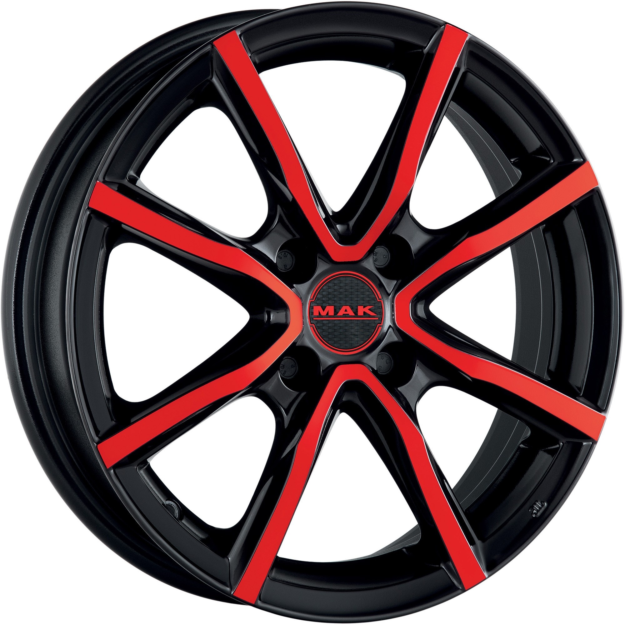 Mak Milano 6.5Jx16 5x114.3 ET40 DIA76 Black and Red