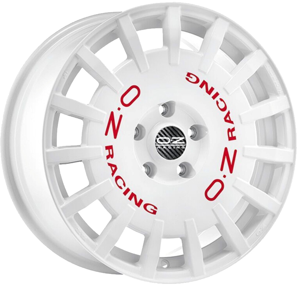 OZ Racing Rally Racing 8Jx19 5x112 ET45 DIA75 Race White + Red Lettering