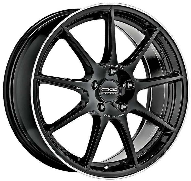 OZ Racing Veloce GT 7.5Jx17 5x120 ET35 DIA68 Gloss Black Diamond Lip